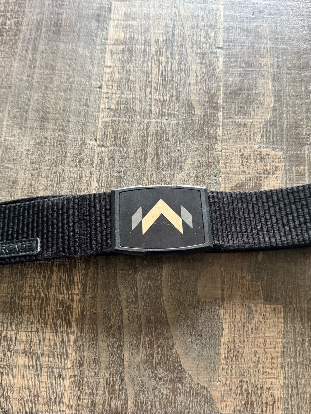 Arcade Men's Black Webbing Belt with Chevron Accent